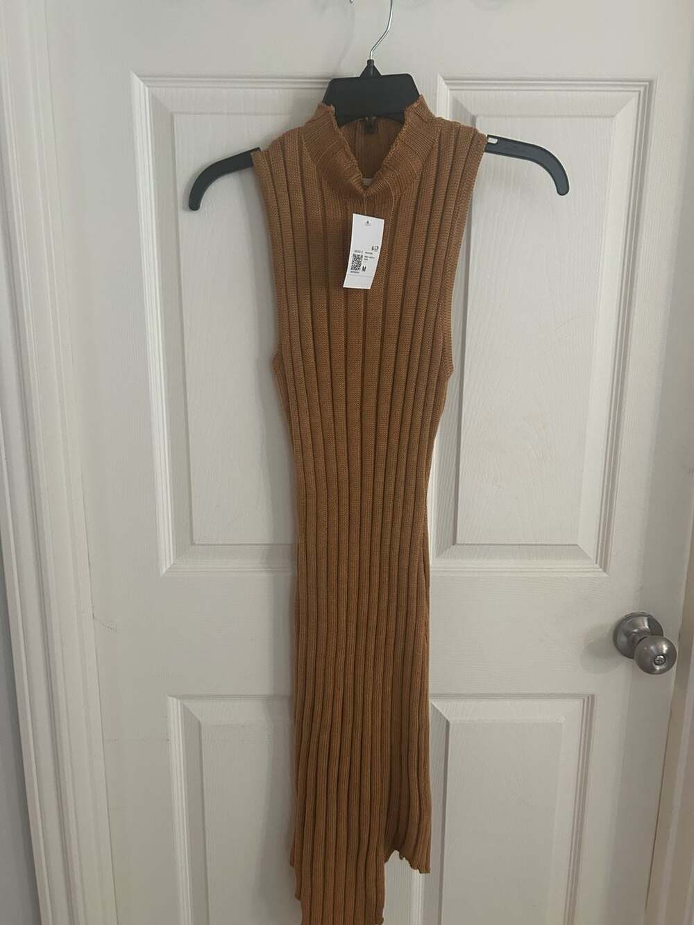 Forever 21 Spring Haze Ribbed Mock Neck Dress Size M Taupe